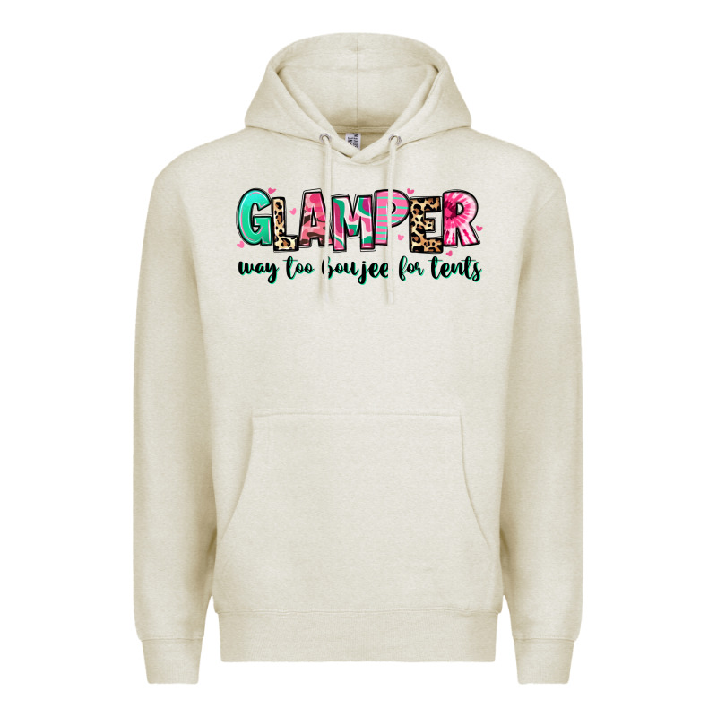 Glamper Way Too Boujee For Tents Premium Hoodie by RanaPortraitStore | Teevron