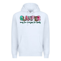 White glamper way too boujee for tents Premium Hoodie - RanaPortraitStore
