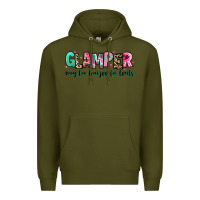 Army Green glamper way too boujee for tents Premium Hoodie - RanaPortraitStore