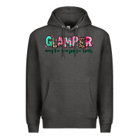 Charcoal Heather glamper way too boujee for tents Premium Hoodie - RanaPortraitStore