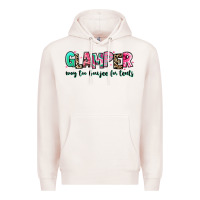 Pale Pink glamper way too boujee for tents Premium Hoodie - RanaPortraitStore