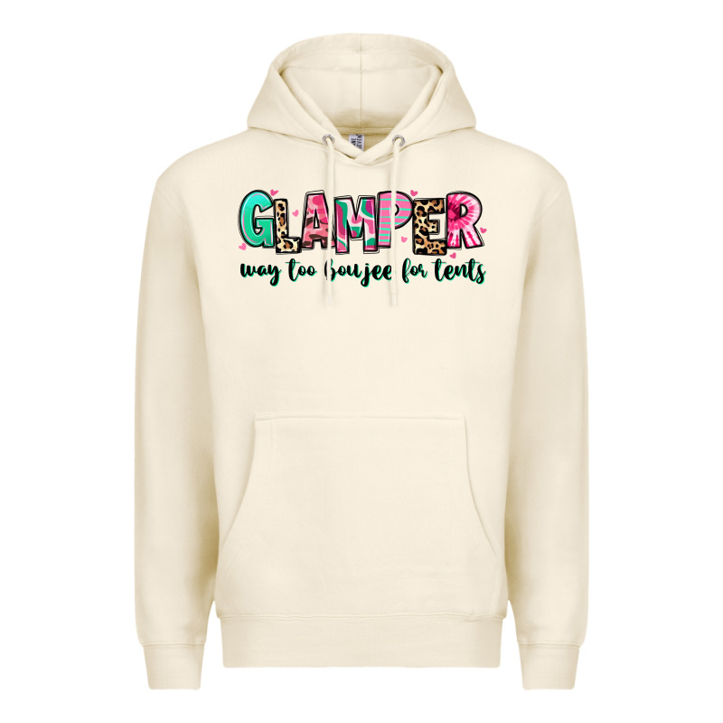 Glamper Way Too Boujee For Tents Premium Hoodie by RanaPortraitStore | Teevron