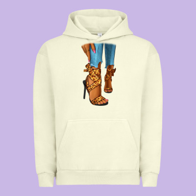 Urban Hoodie Leopard heels black fashion girl