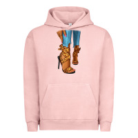 Pigment Salmon Leopard heels black fashion girl Urban Hoodie - RanaPortraitStore