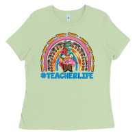 Teacherlife And Teacher Gnome Rainbow Ladies Tee | Teevron