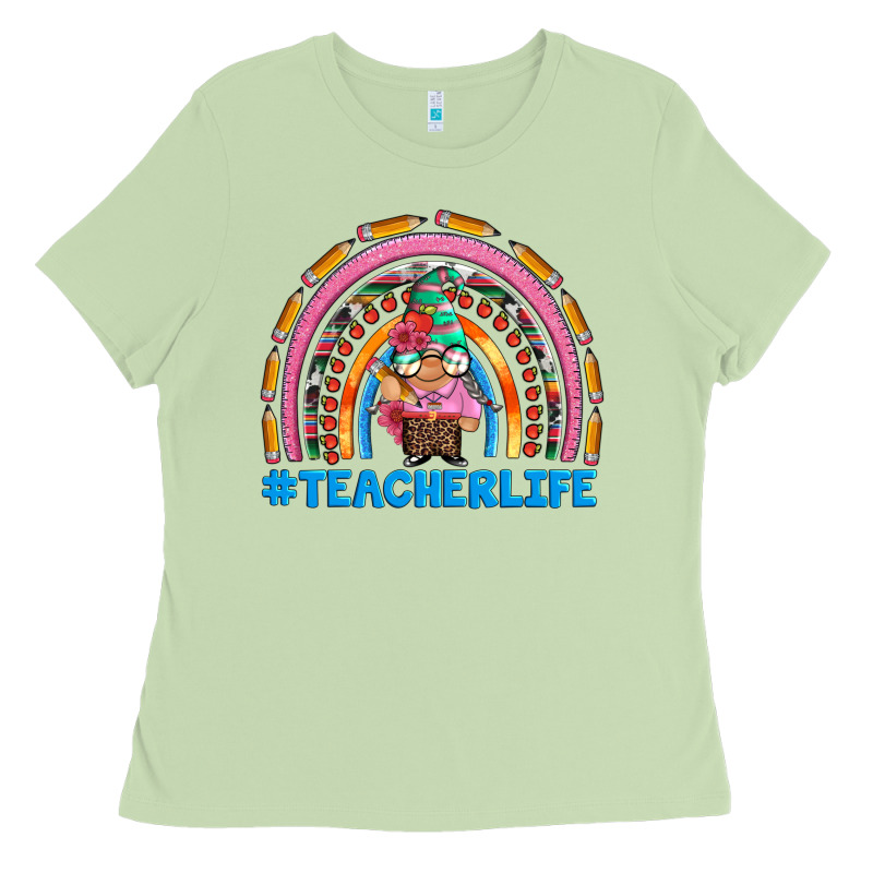 Teacherlife And Teacher Gnome Rainbow Ladies Tee by Artiststas | Teevron