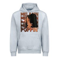 Heather Grey Melanin poppin' afro woman Urban Hoodie - RanaPortraitStore