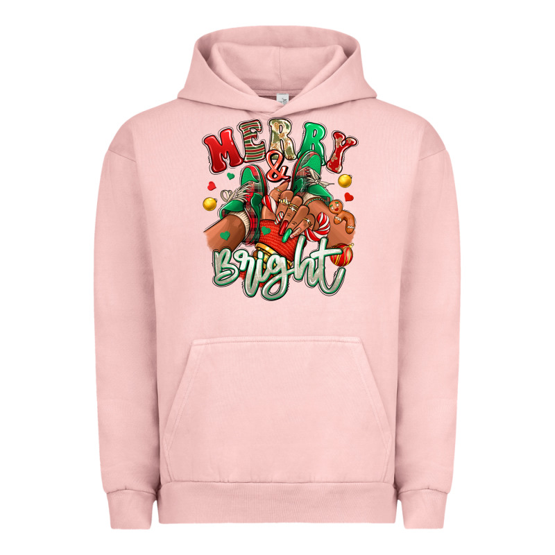 Merry And Bright Black Girl Sneakers Urban Hoodie by RanaPortraitStore | Teevron