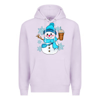 Lilac cute snowman Premium Hoodie - Zillion Design Studio