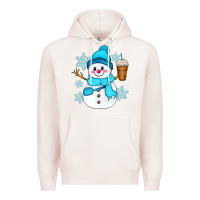 Pale Pink cute snowman Premium Hoodie - Zillion Design Studio