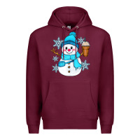 Burgundy cute snowman Premium Hoodie - Zillion Design Studio