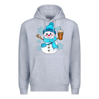 Heather Grey cute snowman Premium Hoodie - Zillion Design Studio
