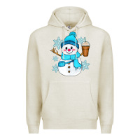 Oatmeal Heather cute snowman Premium Hoodie - Zillion Design Studio