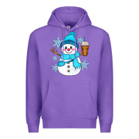 Purple cute snowman Premium Hoodie - Zillion Design Studio