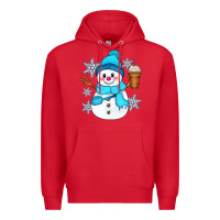 Red cute snowman Premium Hoodie - Zillion Design Studio