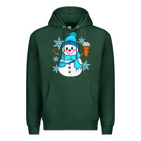 Sports Green cute snowman Premium Hoodie - Zillion Design Studio