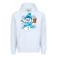 White cute snowman Premium Hoodie - Zillion Design Studio