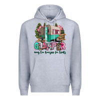 Heather Grey glamper way too boujee for tents 2 Premium Hoodie - RanaPortraitStore