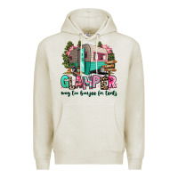 Oatmeal Heather glamper way too boujee for tents 2 Premium Hoodie - RanaPortraitStore