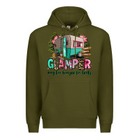 Army Green glamper way too boujee for tents 2 Premium Hoodie - RanaPortraitStore
