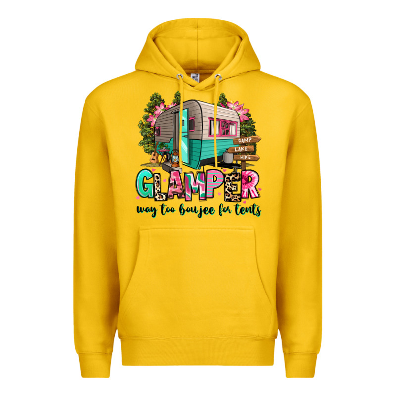 Glamper Way Too Boujee For Tents 2 Premium Hoodie by RanaPortraitStore | Teevron