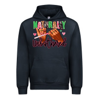 Navy Naturally unbothered afro nails Urban Hoodie - RanaPortraitStore