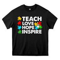 Black Teach Love Hope Inspire Heavy Core Tee - CowhideDigitalArt