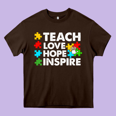 Teach Love Hope Inspire Heavy Core Tee Designed By Cowhidedigitalart