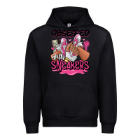 Black Obsessed with sneakers pink afro woman Urban Hoodie - RanaPortraitStore