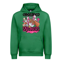 Emerald Obsessed with sneakers pink afro woman Urban Hoodie - RanaPortraitStore