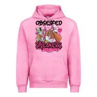 Fuchsia Pink Obsessed with sneakers pink afro woman Urban Hoodie - RanaPortraitStore