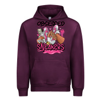 Mauve Wine Obsessed with sneakers pink afro woman Urban Hoodie - RanaPortraitStore