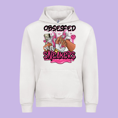 Urban Hoodie Obsessed with sneakers pink afro woman