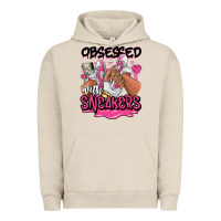 Pigment French Oak Obsessed with sneakers pink afro woman Urban Hoodie - RanaPortraitStore