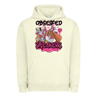 Pigment Pistachio Obsessed with sneakers pink afro woman Urban Hoodie - RanaPortraitStore