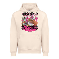 Sandshell Obsessed with sneakers pink afro woman Urban Hoodie - RanaPortraitStore