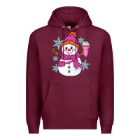 Burgundy bougie snowman Premium Hoodie - Zillion Design Studio
