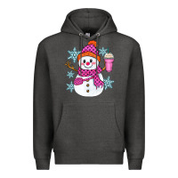Charcoal Heather bougie snowman Premium Hoodie - Zillion Design Studio