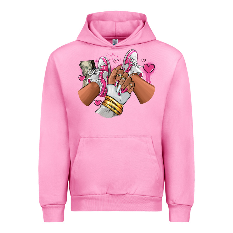 Pink And White Sneaker Girl Urban Hoodie by RanaPortraitStore | Teevron