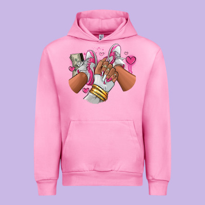 Urban Hoodie Pink and white sneaker girl