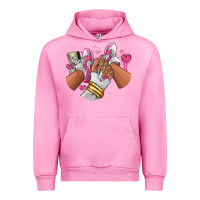 Fuchsia Pink Pink and white sneaker girl Urban Hoodie - RanaPortraitStore