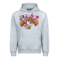 Heather Grey Pink and white sneaker girl Urban Hoodie - RanaPortraitStore