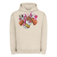 Pigment French Oak Pink and white sneaker girl Urban Hoodie - RanaPortraitStore