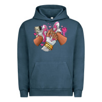 Pigment Midnight Navy Pink and white sneaker girl Urban Hoodie - RanaPortraitStore