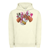 Pigment Pistachio Pink and white sneaker girl Urban Hoodie - RanaPortraitStore