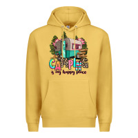 Antique Gold camping is my happy place Premium Hoodie - RanaPortraitStore