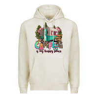 Oatmeal Heather camping is my happy place Premium Hoodie - RanaPortraitStore