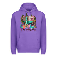 Purple camping is my happy place Premium Hoodie - RanaPortraitStore