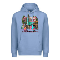 Colony Blue camping is my happy place Premium Hoodie - RanaPortraitStore