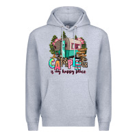 Heather Grey camping is my happy place Premium Hoodie - RanaPortraitStore
